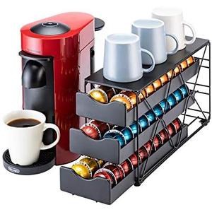 FlagShip for Nespresso Pod Holder Vertuo Pod Drawer Large Mullti Tier Coffee Pod Holder(3 Tier (60Pods Capacity))