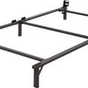 Amazon Basics Metal Twin Size Bed Frame, 6-Leg Base for Box Spring and Mattress Support, Tool-Free Easy Assembly, Black