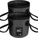 BANCHELLE Collapsible Bucket Water Container Portable Folding Camp Wash Basin for Outdoor Traveling Hiking Fishing Car Washing Gardening Camping 2 PCS (Black)
