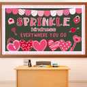 Valentines Day Bulletin Board Decorations Set Sprinkle Kindness Cutouts Heart Bulletin Board Decoration Happy Valentine's Day Cutout Blackboard Borders Lock Cutouts for School Classroom Wall Decor