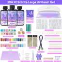 HeyClear UV Resin Molds Jewelry Making Kit with Light -300g Super Clear, Hard, Low Odor, Premixed and Fast Curing for Keychains, Earrings, DIY Craft Decorations