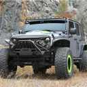 Front Grill Shark Grille Compatible with 2007-2018 Jeep Wrangler Rubicon Sahara Sport JK JKU, Matte Black
