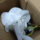 Orchids Artificial Flowers, 15" Faux Orchid in Gold Flower Pot Real Touch Flowers in Pot Large Flower Arrangements Artificial Centerpiece for Home Living Room Bathroom Kitchen Decoration (White)