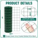 Gisafai 16 Gauge Galvanized Welded Wire Fence 4 ft x 150 ft PVC Coated Hardware Cloth, 2.36" x 2.36" Mesh, Heavy Duty Garden Fencing Roll for Yard Chicken Dog, Deer Cattle & Animal Protection(Green)