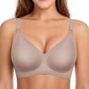 Womens Wireless Jelly Bras Plunge Full Coverage Tshirt Plus Size Bra | Comfortable, no underwire, Push Up, Seamless, V-Neck, bralettes, Older Women, Everyday, soft, Support&Lift (XL)