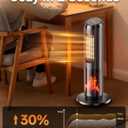 Space Heater - 1500W PTC Heaters for Indoor Use - Portable Heater with Thermostat and Remote - Room Heaters with 70 Oscillation - Quiet for Office, Bedroom, Room 8 Safety Protections