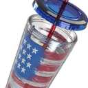 COOL GEAR 24oz Chiller 3-Pack - Patriotic | Double Wall Insulated, Top Shelf Dishwasher Safe, BPA-Free | Not for Hot Liquids, Handle with Care | Perfect for Summer, BBQs, and Celebrations