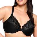 Glamorise Women's Plus Size Front-Close T-Back Wonderwire Underwire #1246 (42DD, Black)