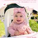 Century Star Newborn Hat for Baby Girls Infant Toddler Soft Hospital Hats Beanie Baby Turbans Head Wrap with Bow Cap (Yellow)