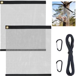 2 Pack Ultralight Rodent Proof Bear Bags, Wire Mesh Hanging Food Storage Bags for Camping and Backpacking, Critter Protection Kit with Nylon Rope and Carabiners