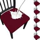 Waterproof Dining Chair Seat Covers Set of 6, Stretch Removable Dining Room Seat Covers for Dining Chairs, Kitchen, Hotel, Party