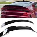 Roof Spoiler & Rear Spoiler Compatible with 2021-2024 KIA K5 LX LXS EX, Fits for 21-24, R Style Duckbill Exterior High Kick Tail Deck Lid Wing Lip (Glossy Black)