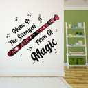 Design With Vinyl Music Wall Decal Classsical Flute with Musical Notes on White Background Removable - Size: 40 in x 36 in