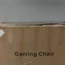 Gaming Chair with Pocket Spring Cushion and Footrest, Ergonomic Computer Chair for Adults, Breathable PU Leather Game Chair, Adjustable Headrest and Lumbar Support Office Desk Chair (White)