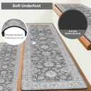OJIA Extra Non-Slip Stair Treads for Wooden Steps 15PCS, 30"X8" Rubber Indoor Stair Runner Slip Resistant Stair Rugs Safety Mats for Dogs, Kids & Elders, Stairway Grip Step Treads, Gray