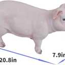 HOUDE Cute Pig Statues, 20.08 inches Long, decorates Outdoor Art Gardens, courtyards, lawns, and Indoor Public Spaces Such as Living Rooms and Balconies. (Pink)