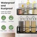 Mixoo Spice Rack Organizer Tension Pole, 4-Tier Adjustable Spice/Seasoning Organizer for Kitchen Countertop, Space-Saving Spice Storage Corner Shelf for Kitchen, Coffee Area, 16.5-23.6 Inch, No Drill
