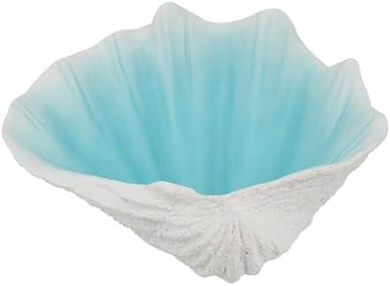 ALIWINER Small Blue Seashell Bowl, Scalloped Clam Shell Bowl for Wedding Party Nautical Beach Event Decor Coastal Decor Gift for Housewarming Beach House