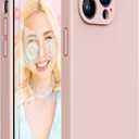 Miracase Designed for iPhone 14 Pro Max Phone Case with Screen Protector,[Upgraded Enhanced Camera Protection],Shockproof Liquid Silicone Case with Microfiber Lining,6.7 inch(Sand Pink)