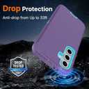 for Samsung Galaxy S24-FE Case [NOT FIT S24] with 2 Pack Tempered Glass Screen Protector, Military Grade 3-Layer Full-Body Shockproof Android Funda para Galaxy S24FE 5G, Purple (S24 FE, Purple)