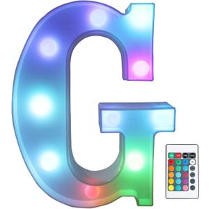 Pooqla Colorful LED Marquee Letter Lights with Remote  Light Up Marquee Signs  Party Bar Letters with Lights Decorations for The Home - Multicolor G