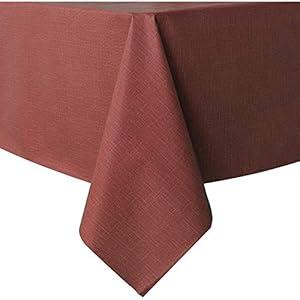 Sancua 100% Waterproof Rectangle PVC Tablecloth - 60 x 120 Inch - Oil Proof Spill Proof Vinyl Table Cloth, Wipe Clean Table Cover for Dining Table, Buffet Parties and Camping, Carmine Red