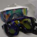 Swim Goggles, Frameless Wide View Swimming Goggles, Anti-Fog Anti-UV No Leaking Pool Goggles for Men Women Adult (Blue & Pink)