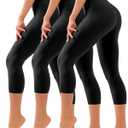 Hmuuo 3 Pack Leggings for Women High Waisted Tummy Control No See-Through Yoga Pants Workout Running Leggings