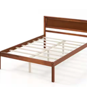 Full Size Wooden Platform Bed Frame with Headboard Mattress Foundation Walnut