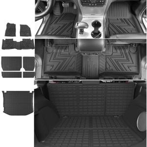 Floor Mat Trunk Mat Backrest Mat Compatible with 2011-2021 Jeep Grand Cherokee Cargo Liners Replacement for 2011-2021 Jeep Grand Cherokee Accessories(Rear Trunk Mat+Backrest Mat+Floor Mats)