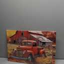 Farmhouse Canvas Wall Art Rustic Old Truck with Barn Picture Print Country Landscape Painting Vintage Artwork for Living Room Bathroom Home Office Decor Framed(Art-5,16.00"x24.00")