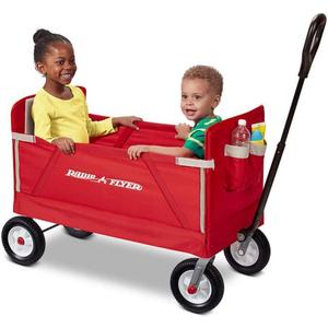 Radio Flyer Stroller Wagon for Kids and Cargo, All-Terrain Wagon with Rubber Tires, Red