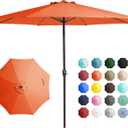 JEAREY 12' Patio Umbrellas Outdoor Table Market Umbrella w/Crank, 8 Sturdy Ribs, UV Protection Waterproof Sunproof for Garden, Deck, Backyard, Pool(Orange)