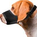 Dog Muzzle, Soft Breathable Muzzle for Small Medium Large Dogs, Air Mesh Nylon Muzzle Cover Prevent Biting Barking Chewing, Adjustable Drinkable Pet Muzzle 6 Sizes(Black,XL)