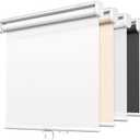 LazBlinds No Tools No Drill Cordless Roller Shades, Light Filtering Roller Blinds for Windows, Thermal Insulated UV Protection Roll Up Window Blinds and Shases, 34'' W x 72'' H, White