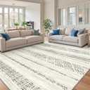Miukiki 9x12 Area Rug for Living Room Moroccan Washable Rugs Non Slip Indoor Floor Carpet Foldable Large Soft Area Rug for Dining Room Bedroom with Low Pile(Grey,9'x12')