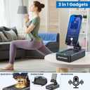 JTEMAN Cell Phone Stand with Bluetooth Speaker, HD Stereo Sound & Anti-Slip Base, Foldable Adjustable Desktop Phone Holder for Home Office, Cool Tech Gadgets Birthday Gifts for Men Women (Black)