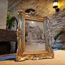 5x7 Vintage Picture Frame, Antique Gold Ornate Photo Frame for Wall Hanging or Tabletop Display, Retro Home Decor, Photo Gallery Art Deco