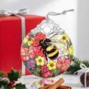 Christmas Ornaments: Stained Glass Ornament, Christmas Tree Ornament, Hanging Ornaments for Home Decor & Xmas Tree Decorations  Exquisite Holiday Decor, Gifts & Holiday Present - Bee