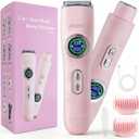 Bikini Trimmer for Women, JIUWIIL 2 in 1 Electric Razors for Women, IPX7 Waterproof Dual Head Electric Shaver,Wet & Dry Use Body Hair Trimmer, Facial Hair Remover for Bikini Underarm Leg Arm (Pink)