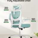 Marsail Ergonomic Office Chair: Office Desk Chair with High Back Mesh and Adjustable Lumbar Support Rolling Work Swivel Task Chairs with Wheel 3D Armrests and Headrest, 46.06 Inches X 23.62 Inches X 22.83 Inches