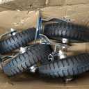 8 Inch Pneumatic Casters Wheels, Heavy Duty Casters Set of 4 with Brake, 1000 lbs Capacity, Locking Swivel Rubber Caster, Outdoor Caster Wheels for Workbench, Cart, Trolley and Wagon