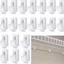 Amyhill 20 Pieces Wire Shelf Clips Down Wall Brackets Wire Shelving Accessories Plastic Heavy Duty Shelf Bracket Clips for Metal Shelving Screws and Expansion Tube Not Included (White)