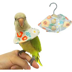 Bird Collars for Monk Parakeets, Quaker Parrot Feather Plucking Soft Collar, Parrot Recovery Cones Sun Conure Neck Feather Protection Anti-Bite Collar with Hanger (Flower)
