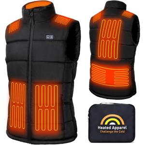 Heated Vest for Men Women with 16000mAh Battery Pack for Outdoor Hunting Skiing (X-Large-XX-Large, Black)