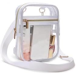 Busiuw Clear Bag for Stadium Events Small Mini Clear Purse Bag for Stadium Concerts Sports Events Festivals, White