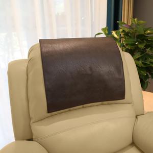 Non Slip Headrest Cover for Furniture Slipcovers,Faux Leather Headrest Protector for Recline Chair Vinyl Head Protector for Sofa,Theater Seat Cover for Home & Office 17x27 in, Chocolate
