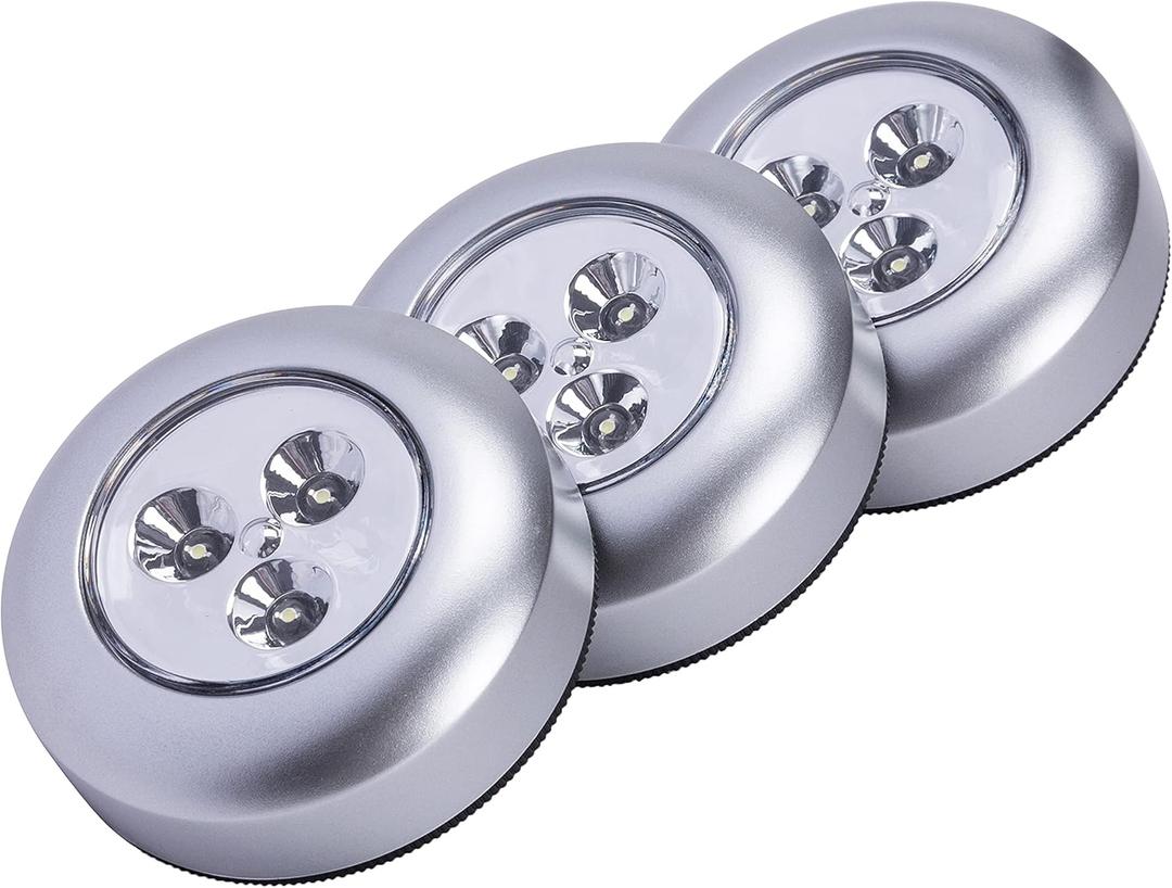 LIGHT IT! by Fulcrum, 30010-301 Stick-On Light, Silver, 3 Pack