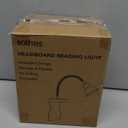 Solfres Patented Innovative Design Headboard Reading Light. No Drilling Golden Book Light for Bedtime Reading. Dimmable LED Book Reading Lamp with Bulb. Movable & Flexible, Black