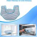Large Gel Ice Pack & Microwavable Heating Pad for Neck Shoulder Upper Back Pain Relief - Reusable Weighted Cold Pack for Injuries - Hot & Cold Compress Therapy for Swelling, Bruises, Surgery (Nsf-gray)